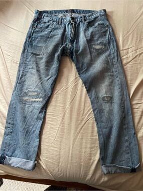 Ralph Lauren Relaxed Light Blue Distressed Jeans